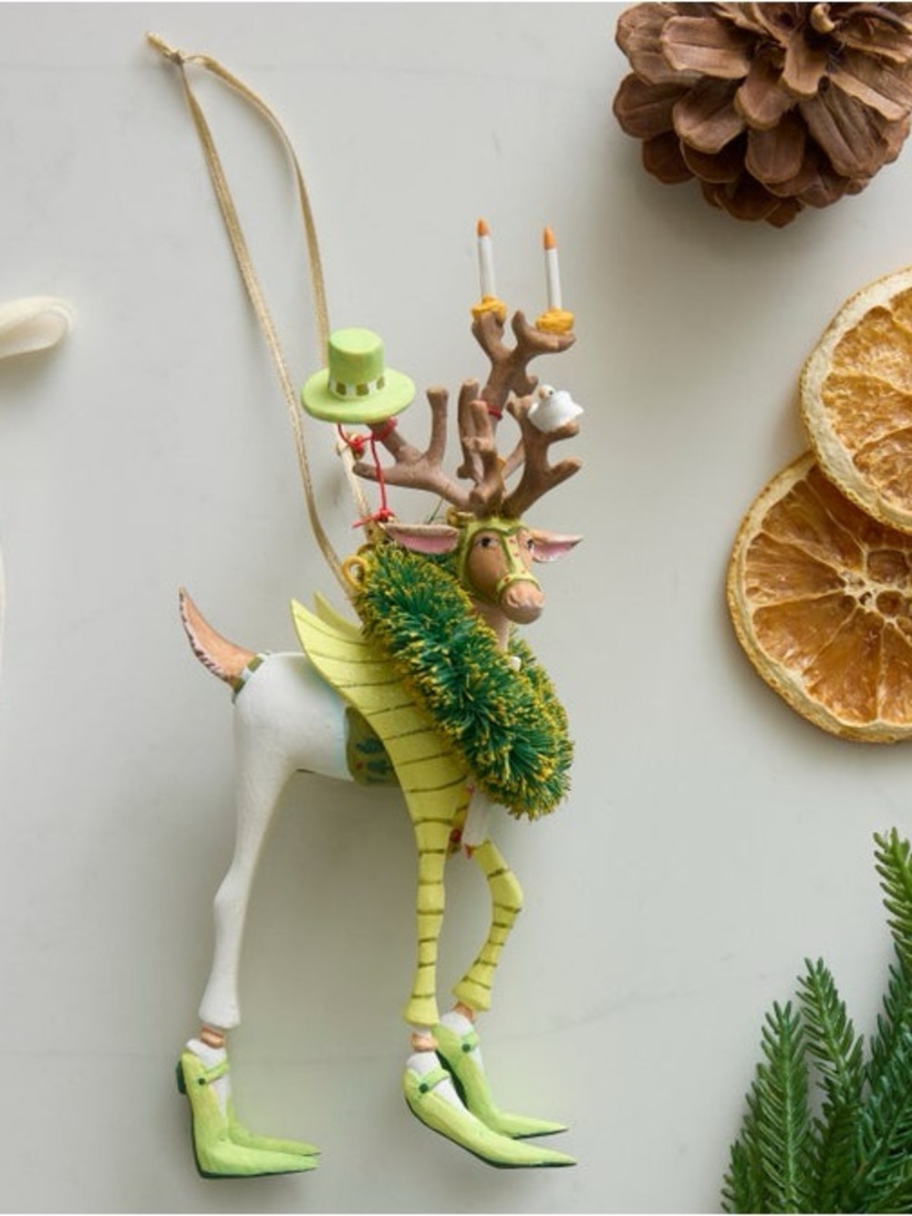 MACKENZIE-CHILDS Patience Brewster Dash Away Prancer Reindeer Ornament
